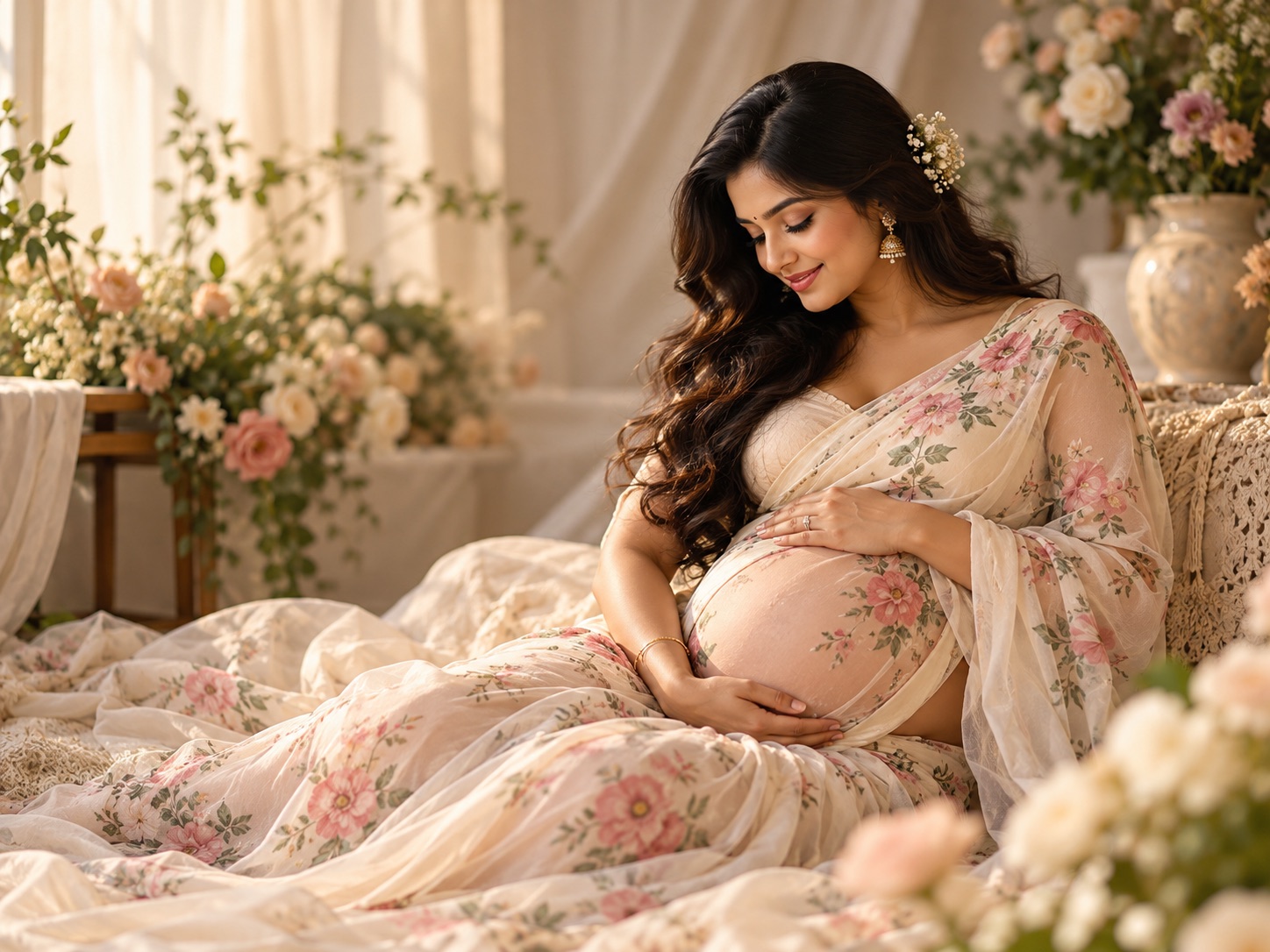 Maternity photoshoot setup by Sourmi Studio